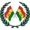 Flags Bolivia in laurel wreath