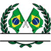 Flags Brazil laurel wreath banner