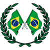 Flags Brazil in laurel wreath