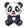 Cute panda with big eyes