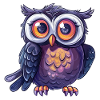 Playful owl with big eyes