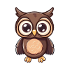 Playful owl with big eyes