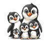 Penguin Family Kawaii Penguin Cute