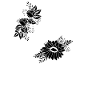 Schwarz-weißer Blumenbuchstabe y