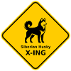 Sign "Siberian Husky X-ING"