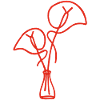 Red Floral Sketch