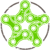 Bicycle Chains Star Retro Motif