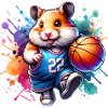 Cool Basketball Hamster Team Player