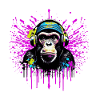 DJ Monkey Affe mit Graffiti