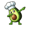 Mignon dessin animé avocat cuisine