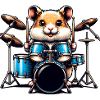 Hamster Drummer Rockt Mit Drumsticks