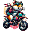 Hamster cool sur Enduro Motocross