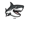 Funny, silly shark