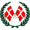 Denmark flags in laurel wreath