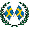 Flags Sweden in laurel wreath