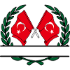 Turkey flags laurel wreath banner