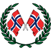 Flags Norway in laurel wreath