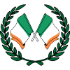 Flags Ireland in laurel wreath