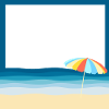 Plage d'été avec un parasol