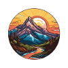Mountains Landscape Circle