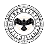 Nordic symbols with ravens