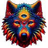 Lupo frattale Spirito Animale Design Lupo mistico