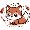Herbst-Charm: Chibi-Fuchs mit flauschigem Schwanz
