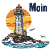 Lighthouse at the island sunset