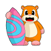 Hamster Surfing Surfboard Summer
