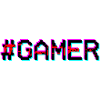 Pixel Neon Gamer Badge