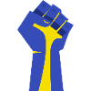 The Raised Fist (Blue, Yellow)