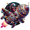 Imaginative whimsical spaceship with astronaut