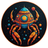 Imaginative whimsical crab spaceship