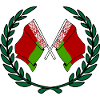 Flags Belarus in laurel wreath
