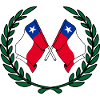 Flags Chile in laurel wreath