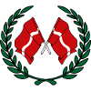 Flags Latvia in laurel wreath