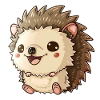 Cute Smiling Hedgehog Motif
