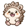 Cute Smiling Hedgehog Motif