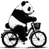 Panda auf Fahrrad süßes Tier Geschenk