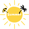 Soleil d'été palmier et parasol