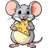 Freche Cartoon-Maus mit Käse