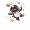 Pingouin Astronaute Kawaii Pingouin Mignon