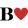 Letter b red heart