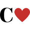 Lettre c cœur rouge