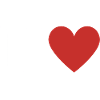 Letter e red heart