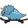 Cute dinosaur on skateboard