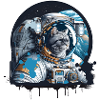 Un chat en costume d’astronaute