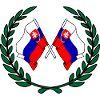 Flags Slovakia in laurel wreath