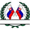 Flags Slovakia laurel wreath banner