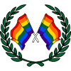 Flags Rainbow in laurel wreath